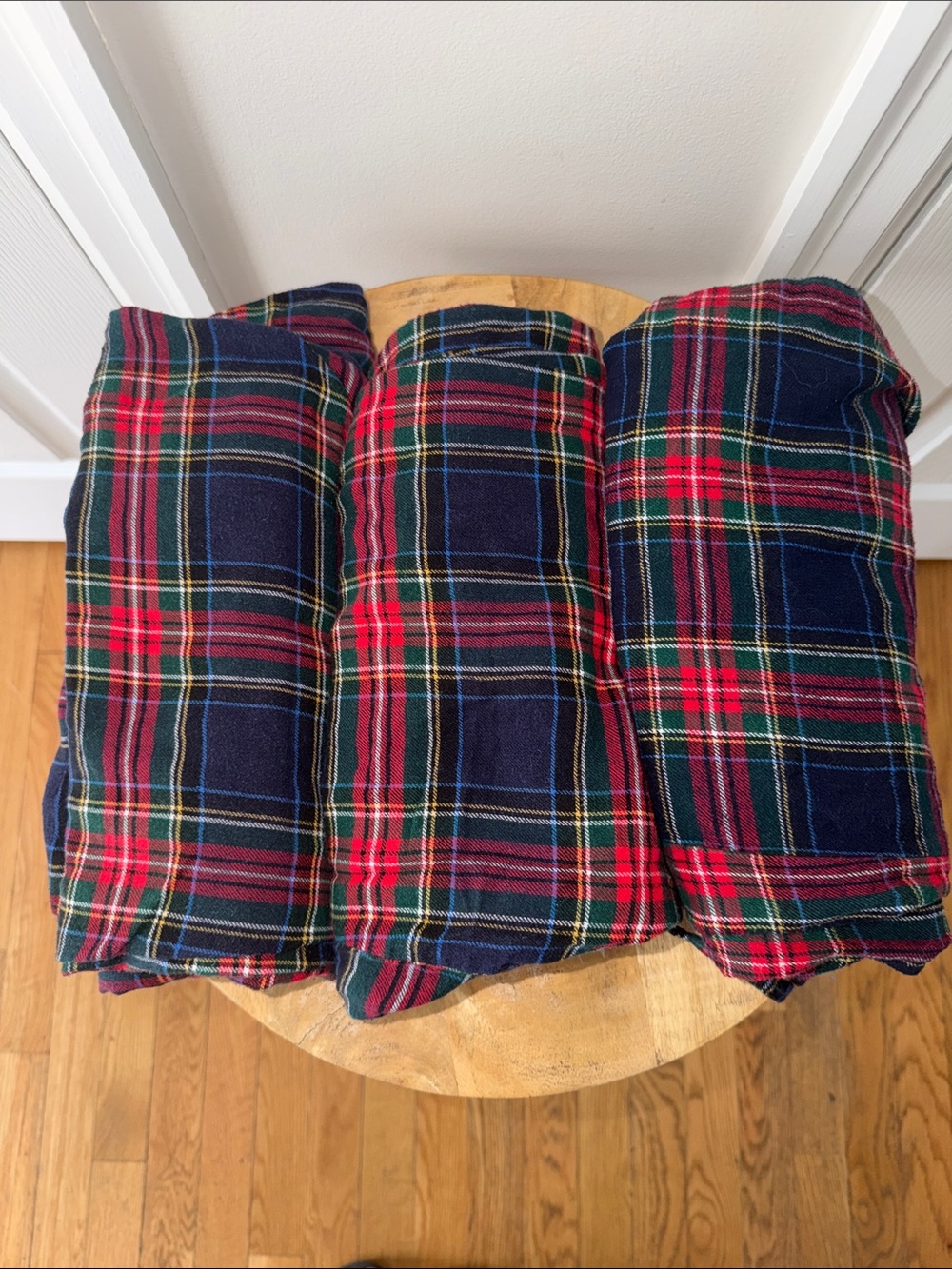 Family Matching PJ Bottoms - Set of 3 - Navy and Red Plaid